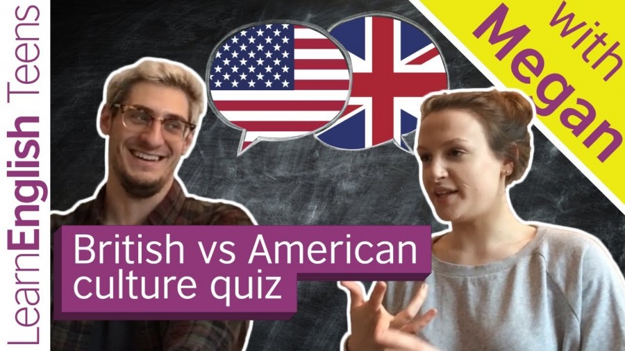 Interactive quiz on British and American culture designed for young English learners on YouTube