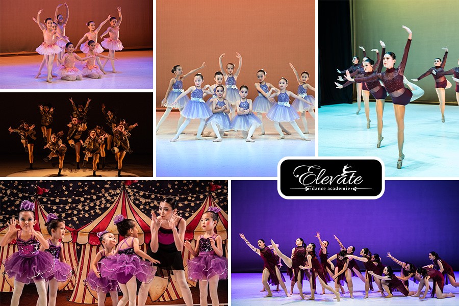 A dynamic collage of ballet performances, featuring Singapore's Finest Dance Classes 2025