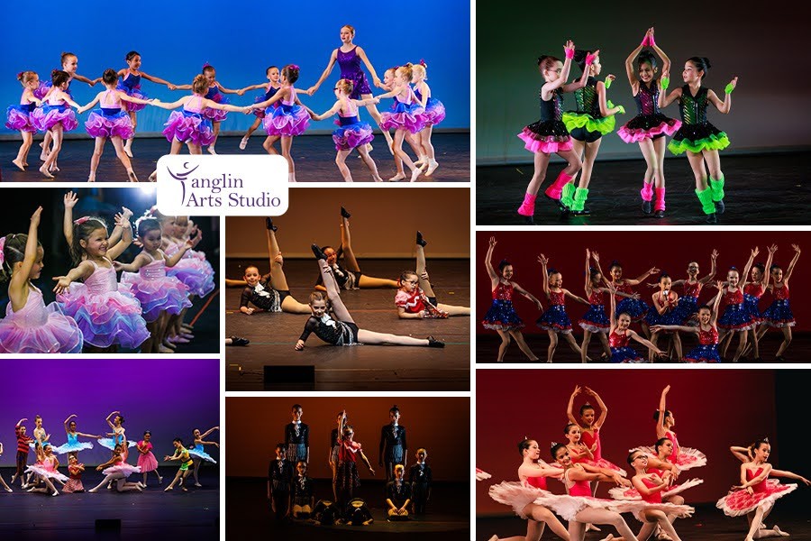 A collage of ballet dancers performing, showcasing grace and skill, promoting top dance classes in Singapore 2025