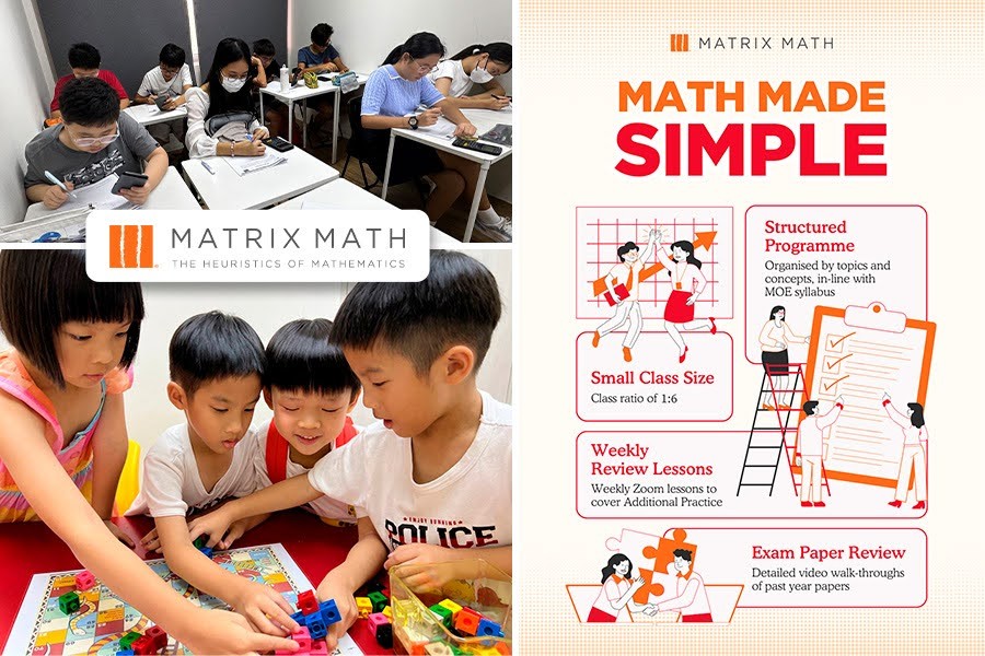 Visual guide to matrix math, highlighting its simplicity for children in Singapore's best math classes