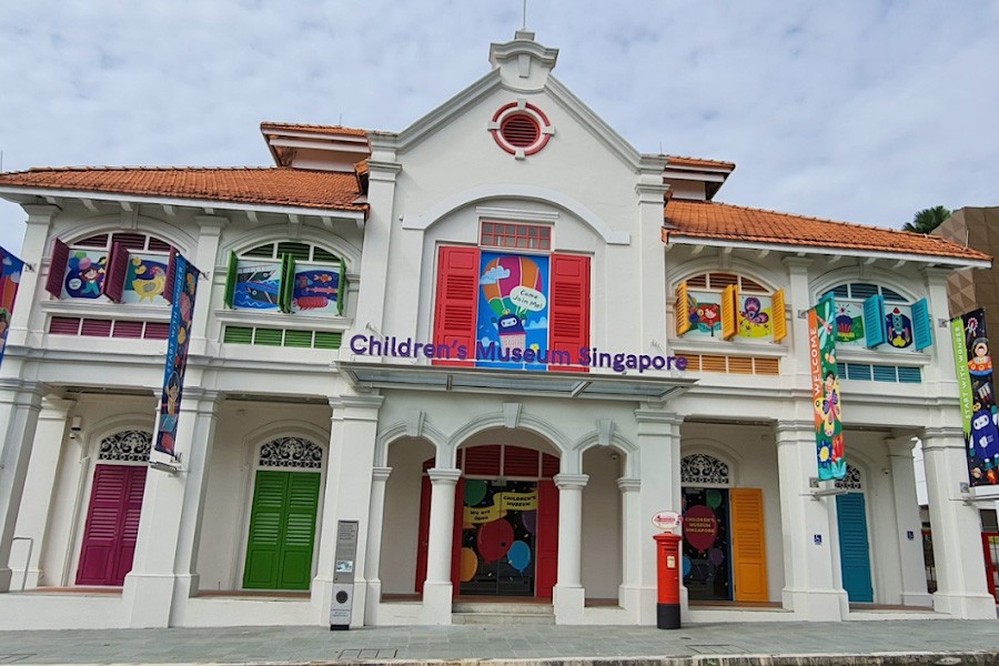 A vibrant view of the Children's Museum Singapore, showcasing interactive exhibits and playful learning spaces for kids