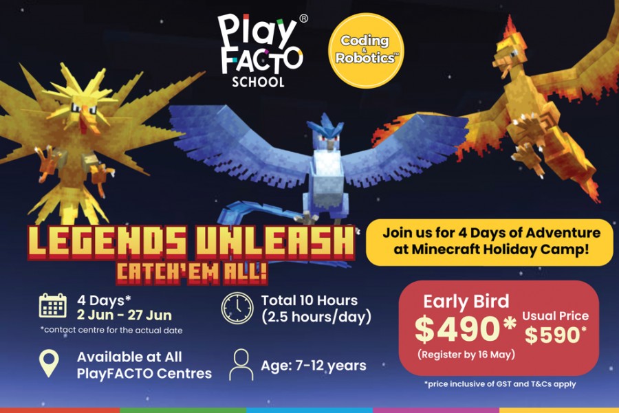 Play Facto's Legends Unleashed event showcasing top June camps for kids in Singapore, featuring engaging activities and fun