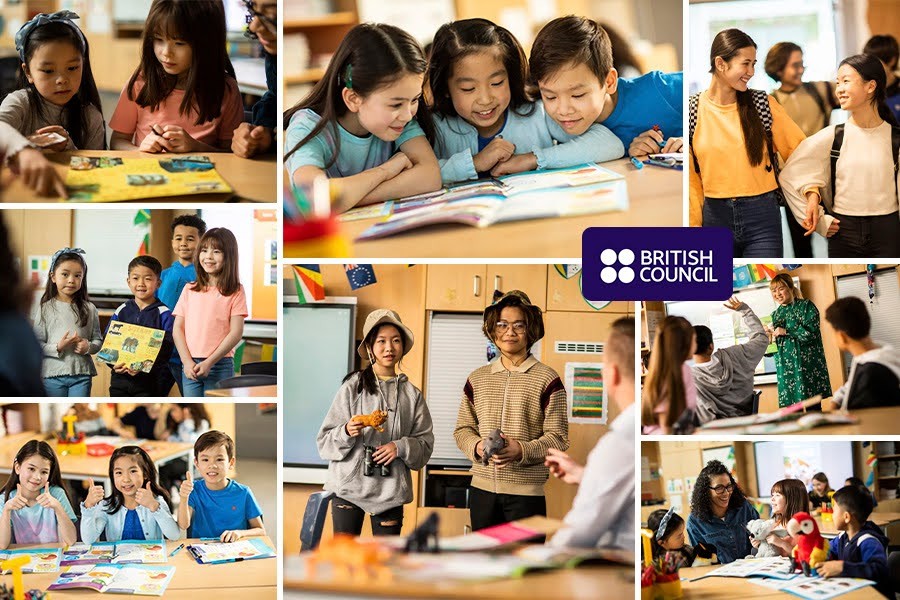 A collage of children engaged in various activities in a classroom, highlighting top year-end camps in Singapore 2025
