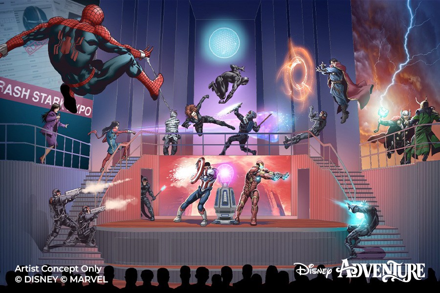 Concept art of Disney Adventure Cruise, showcasing vibrant landscapes