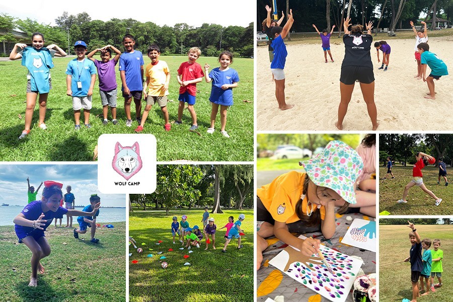 A collage of children enjoying various activities in a park, showcasing fun and engagement in outdoor play